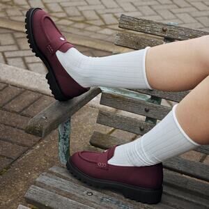 Vivaia Francesca Platform Chunky Penny Minimalist Preppy Bordeaux Loafers 7.5